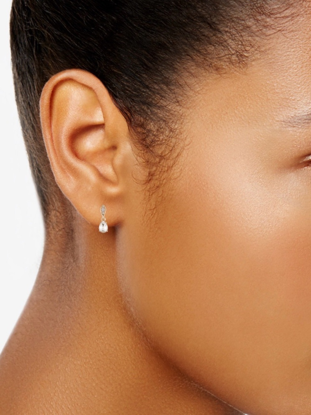 NWT! Givenchy Gold-Tone Glass Crystal Post Drop Earrings - Picture 6 of 7